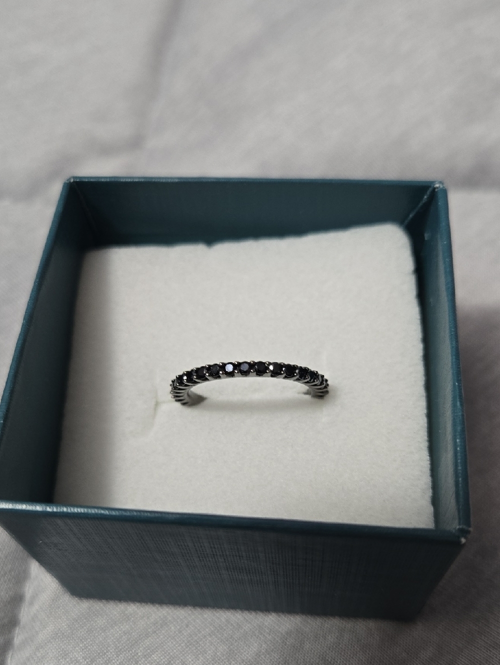 Black CZ and 925 Silver Ring - NWT - Size 7